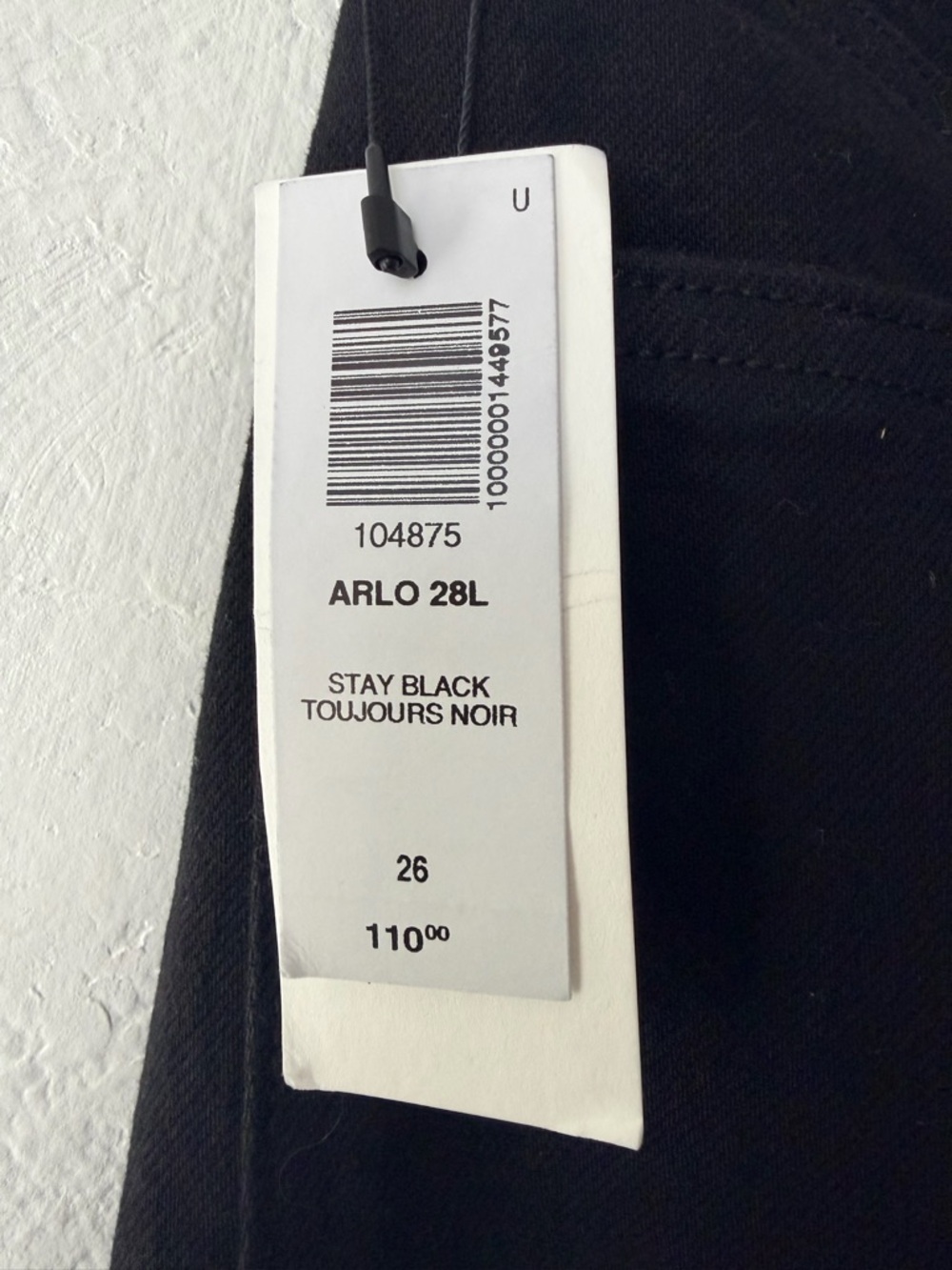 Aritzia Denim Forum Arlo High Rise Straight Jeans Black 26W 28L NWT Stay Black - Picture 5 of 10